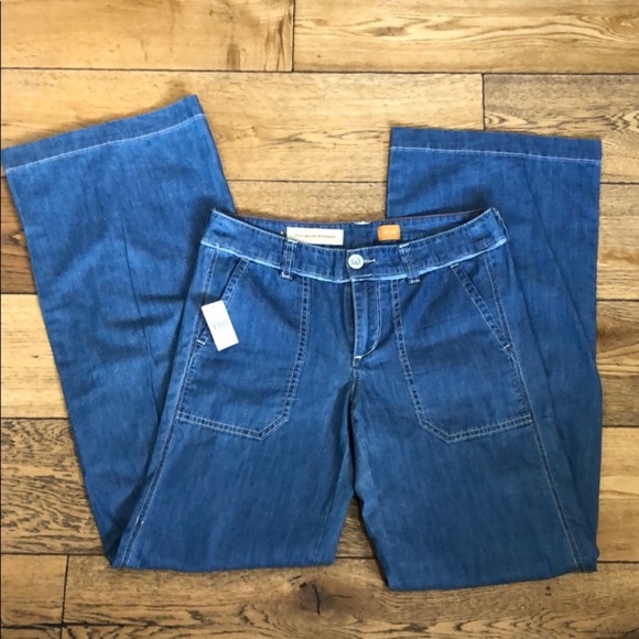 Anthropologie Pilcro Wide-Leg Chambray Jeans 2 - Picture 5 of 8